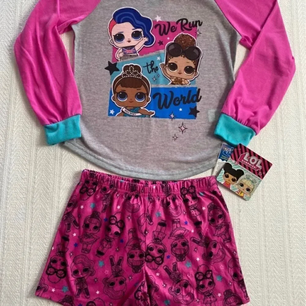 L.O.L. SURPRISE!  Girls Size 10  2-pc Get Happy Top & Short Pajama Set